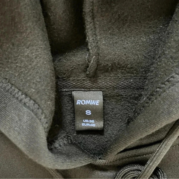 ROMWE Grunge Punk Roses & Butterfly Drawstring Hoodie with Kangaroo Pocket Sz SM - Picture 6 of 12